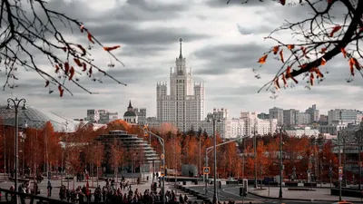 Обои на рабочий стол Осенний городской пейзаж, Москва, Россия / Moscow,  Russia, обои для рабочего стола, скачать обои, обои бесплатно