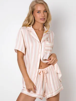 Пижама женская теплая из фланели в клетку рубашка с шортами AMALIA Aruelle  купить в магазине Kokete.ru - Kokete