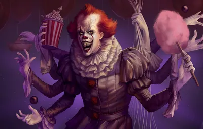 Обои клоун, арт, много рук, Artwork, Оно, Пеннивайз, Pennywise, Spiderwise  картинки на рабочий стол, раздел фильмы - скачать