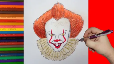 How to draw Pennywise from IT 2017 Movie, Как нарисовать Пеннивайза, ОНО -  YouTube