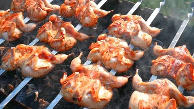 Quail on the grill. QUAIL SHASHLIK. ENG SUB. - YouTube