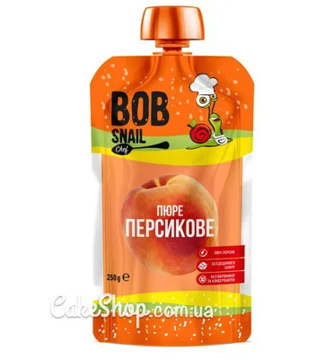 ⋗ Пюре персика без сахара Bob Snail, 250 г купить в Украине ➛  CakeShop.com.ua