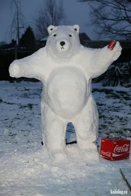 Первый снег (65 фото) | Snow sculptures, Winter fun, Snow bear