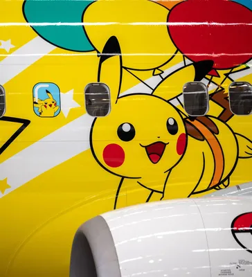 Фото ливреи с пикачу покемон новый самолет Японии