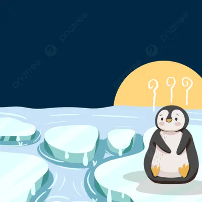 Мультяшный согревающий фон пингвина, Таяние ледников, пингвин, Парниковый  эффект фон картинки и Фото для бесплатной загрузки