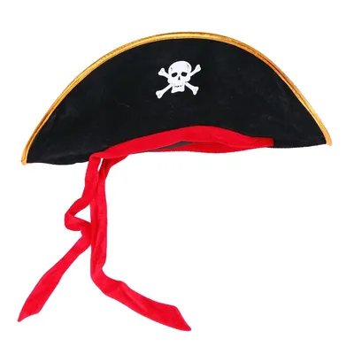 Шляпа пирата \"Пиратская треуголка с красной лентой\" с черепом - купить по  доступным ценам в интернет-магазине OZON (220486511)