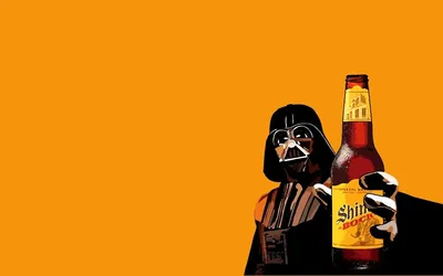 Обои на рабочий стол Дарт Вейдер / Darth Vader предлагает нам бутылку пива  Shim bock, обои для рабочего стола, скачать обои, обои бесплатно