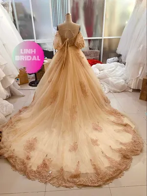 Belle-inspired light yellow golden sparkle beaded ball gown wedding/prom  dress with glitter tulle