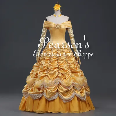 Disney Beauty And Beast Princess Belle Multilayer Cosplay Costume Dress