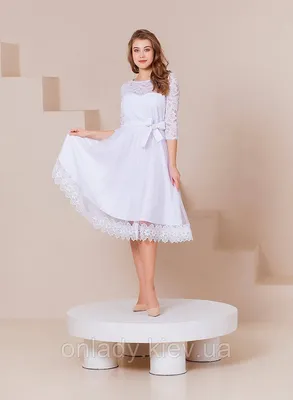 Элегантное белое кружевное платье-миди с рукавами 3/4 для летних вечеринок  (M, L) (ID#1906904903), цена: 2169 ₴, купить на Prom.ua