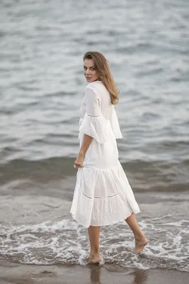 Воздушная белое платье-накидка для пляжа купить в Украине с доставкой |  WomanParadise