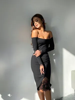 Платье-футляр DVF серого цвета с черным кружевом - Demo online store