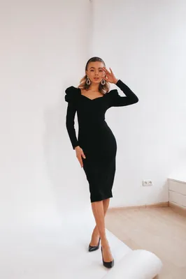 Купить Черное платье футляр с длинным рукавом, цена 1800 грн — Prom.ua  (ID#1265530229)
