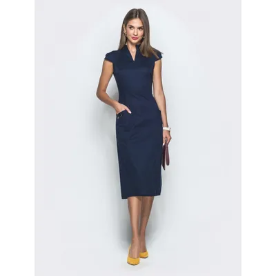 Синее платье-футляр - 121011 - цена, фото, описания, отзывы покупателей |  Krasota-ua.com