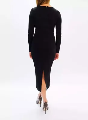 Узкое платье черное ниже колена купить в интернет магазине, длинное узкое платье  футляр