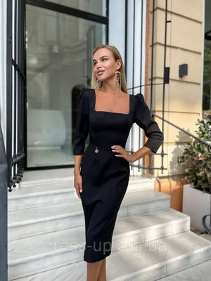 Купить Стильное женское платье футляр чёрное (6 цветов) ЕМ/-307436 оптом и  в розницу в Одессе
