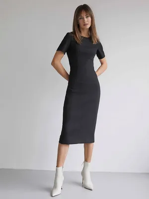 Платье-футляр с рельефами, черный цвет, арт. 31207424M1-167 купить в  интернет-магазине CHARUEL