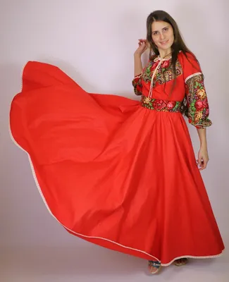 Платье из платка Гжель купить за 6400 руб. с бесплатной доставкой