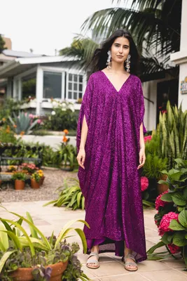 FINAL SALE Palladio Kaftan Dress | Prussian Blue Jasmin Mughal – SUE SARTOR