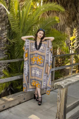 2 Pieces Moroccan Like Kaftan Dress with Palestinian Embroidery