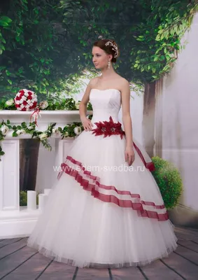 Свадебное платье Кармен борд. лента Мария
