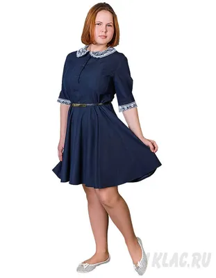 Женское платье-колокол Joe Lo, синее купить по цене 2970 ₽ в  интернет-магазине KazanExpress