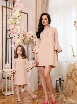 Одинаковые платья для мамы и дочка \"Ванильная мята\", комплект — нарядные  детские платья для девочек | Интернет-магазин платьев для девочек «12 кг  Счастья»