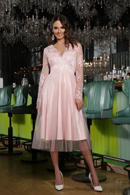 Купить Платье Марита д/р GL66812 цвет пудра недорого в Украине
