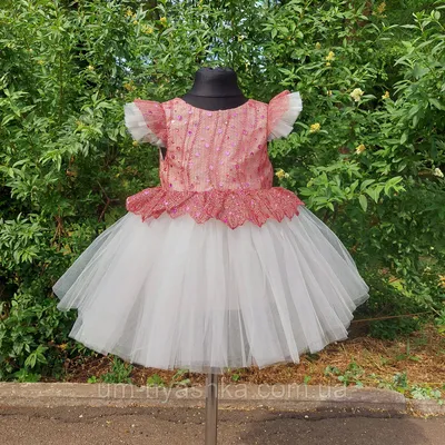 Нарядное платье для девочки. Персиковое с молочным платье для девочки.  Платье на годик. (ID#1877468117), цена: 2100 ₴, купить на Prom.ua