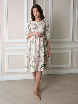 Купить Платье с кокеткой Цветущий луг от Lesel (Лесель) дизайнер одежды