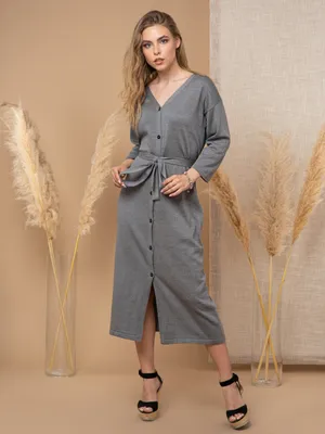 Платье на пуговицах спереди - купить в интернет-магазине вязаной одежды  Shapar
