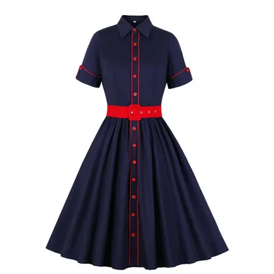 Платье на пуговицах спереди с коротким рукавом MN602, купить в  интернет-магазине Е-Леди
