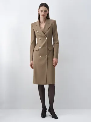Платье-пиджак из шерсти, бежевый цвет, арт. 408470087M-001 купить в  интернет-магазине CHARUEL