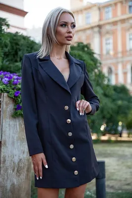 Платье-пиджак длины мини черного цвета 102R080 купить в Украине | Цена,  отзывы, характеристики в магазине AGER.ua