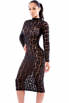 Черное прозрачное платье макси из гипюра арт. 11422 | интернет-магазин  VitoRicci