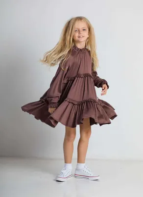 Фиолетовое платье-трапеция с рюшами купить, цены на Платья в интернет  магазине женской одежды M-FASHION