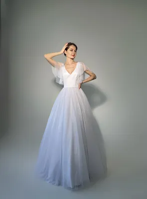 Свадебное платье со съемными рукавами-крылышками Винк