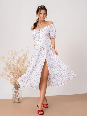 Платье миди с открытыми плечами VESNA DRESS 16139197 купить за 680 500 сум  в интернет-магазине Wildberries