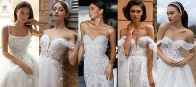 50 лучших свадебных платьев с открытыми плечами