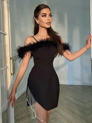 2022 женское летнее сексуальное черное мини-платье без рукавов с перьями и  кристаллами, с кисточками, элегантные вечерние платья Vestido | AliExpress