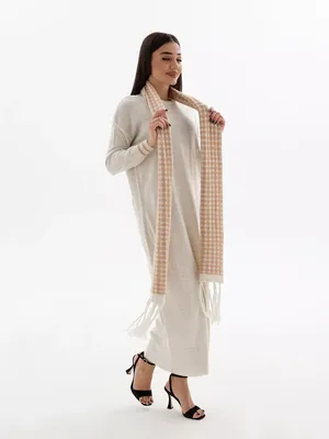 Платье вязаное теплое с шарфом