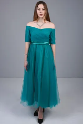 Изумрудное бальное платье с завышенной талией артикул 100139 цвет синий👗  напрокат 3 900 ₽ ⭐ купить 21 800 ₽ в Новосибирске