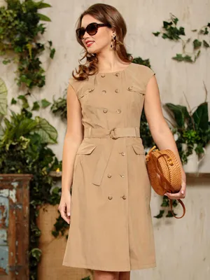 CAPPELLINI Платье хлопковое в стиле сафари - купить по выгодной цене |  Корона - мужская и женская одежда из Европы