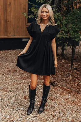 Long Weekend Wonderful Shift Dress In Black • Impressions Online Boutique