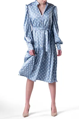 Темно-синее и белое женское платье-макси с принтом - Одежда - Синий || Белый  | Royalfashion.com.ua - интернет-магазин обуви