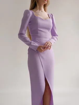 Сиреневое платье миди с разрезом Riche (Арт 515/9.1) в оптовом  интернет-магазине женской одежды Lipinskaya Brand