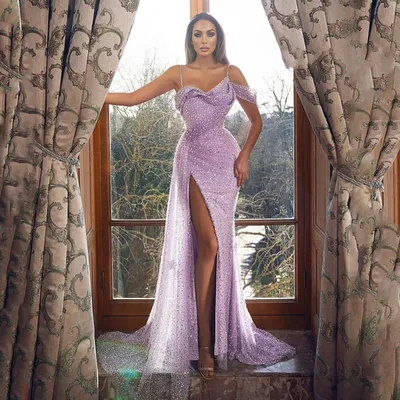 Шармэль платье в пол сиреневое - интернет-магазин Ladysize
