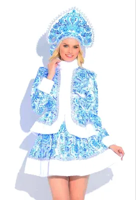 Костюм Снегурочки \"Гжель\", голубой, мод. № 25 - купить за 50000 руб:  недорогие костюмы Снегурочки в СПб