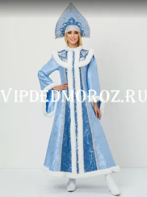 Детский карнавальный костюм Снегурочка велюр синяя 5232 в интернет магазине
