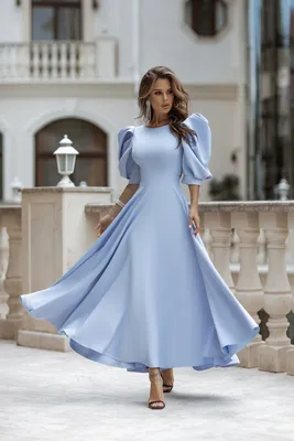 Купить платье в пол с юбкой солнце голубое с доставкой и примеркой в  интернет магазине olalafason.ru в Москве